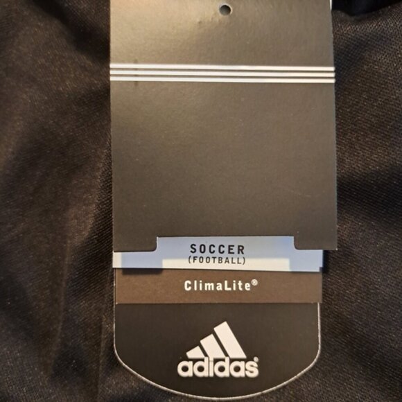 Adidas Trussie girls size Large soccer shorts, all black with white accent, NWT - Picture 2 of 6